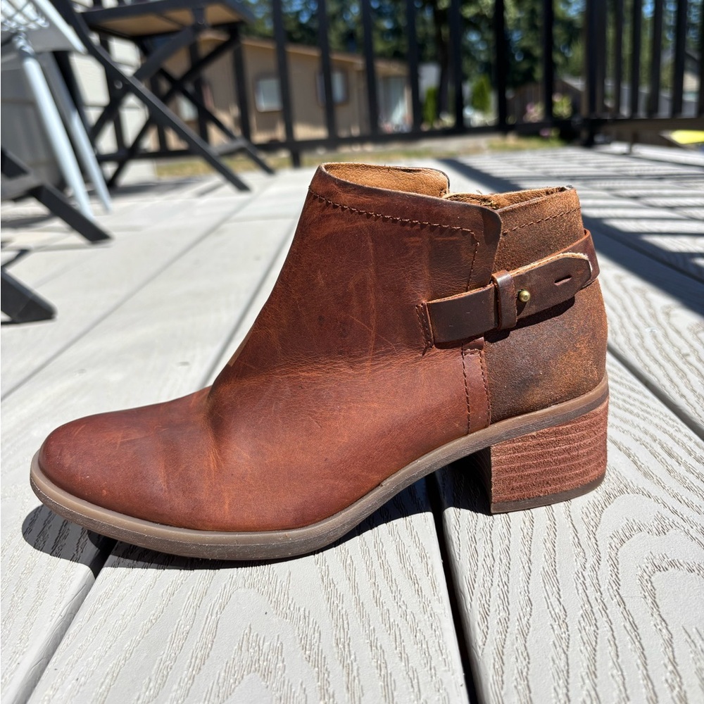 Korks By Kork-Ease Women's 6M Sonya Brown Oiled Leather Ankle Boots Booties Zip - Picture 3 of 10